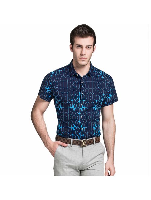 Men's Short Sleeve Oxford Button Down Casual Shirts Comfortable and Breathable Men Dress Shirts