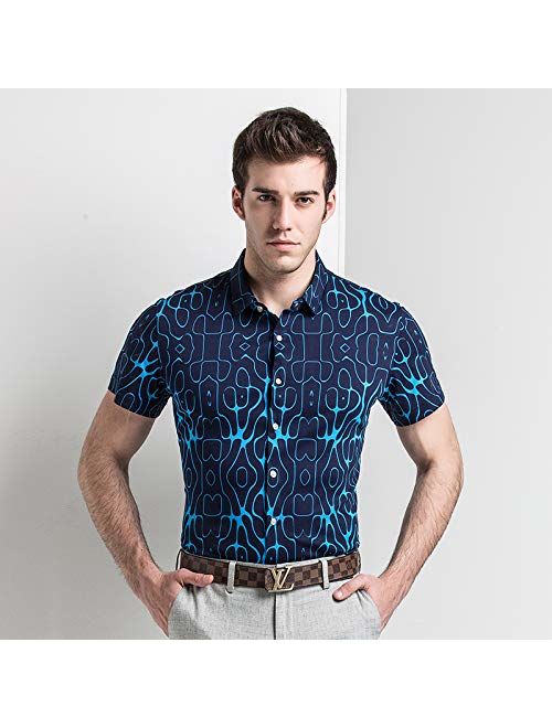 Men's Short Sleeve Oxford Button Down Casual Shirts Comfortable and Breathable Men Dress Shirts