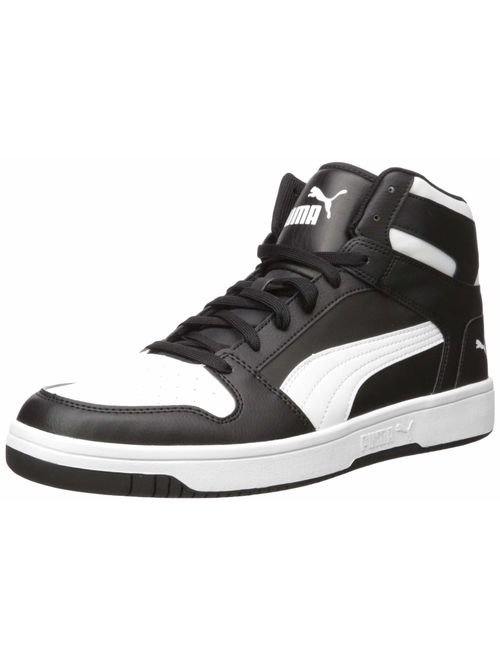 PUMA Rebound Layup Sneaker, Black White, 6 M US