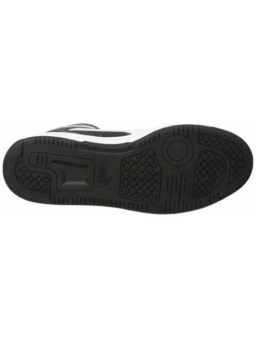 PUMA Rebound Layup Sneaker, Black White, 6 M US