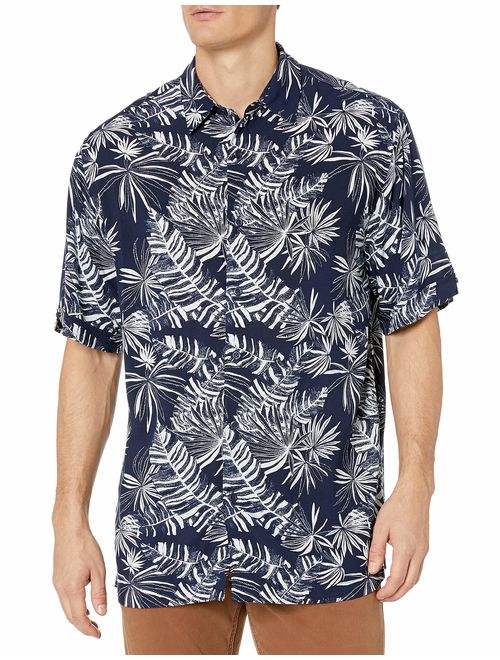 Cubavera Men's Tropical Leaf Print Short Sleeve Shirt