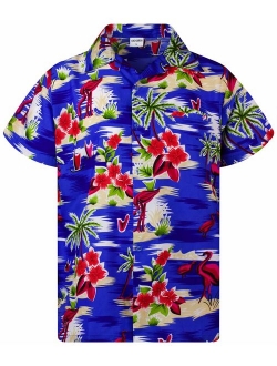 Hawaiian Shirt for Men Funky Casual Button Down Very Loud Short Sleeve Unisex Flamingos