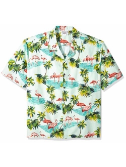 Pacific Legend Men's Flamingos Hawaiian Shirt