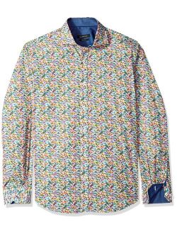 Men's Odonata Cotton Print Fitted Long Sleeve Woven