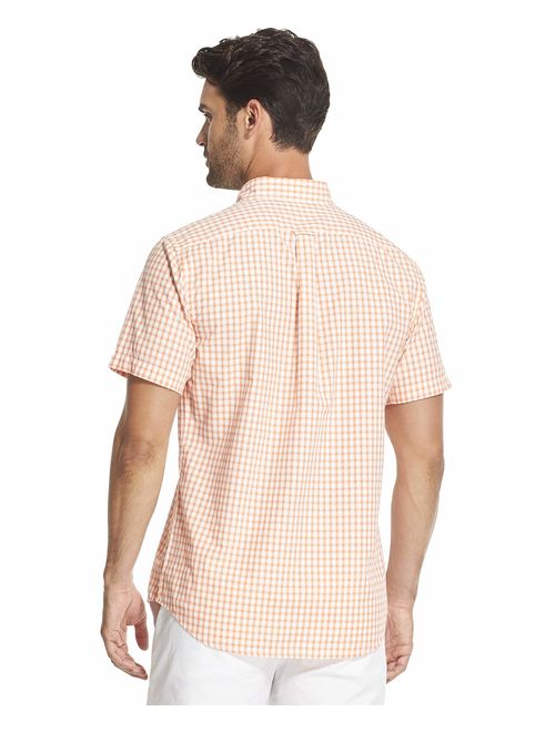 IZOD Men's Breeze Short Sleeve Button Down Gingham Shirt