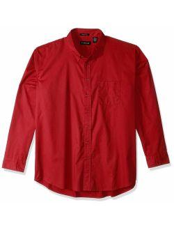 RETOV Men's Whisper Twill Shirt, Red, Small
