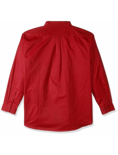 RETOV Men's Whisper Twill Shirt, Red, Small