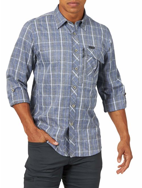 ATG by Wrangler Men's Long Sleeve Heathered Plaid Utility Shirt