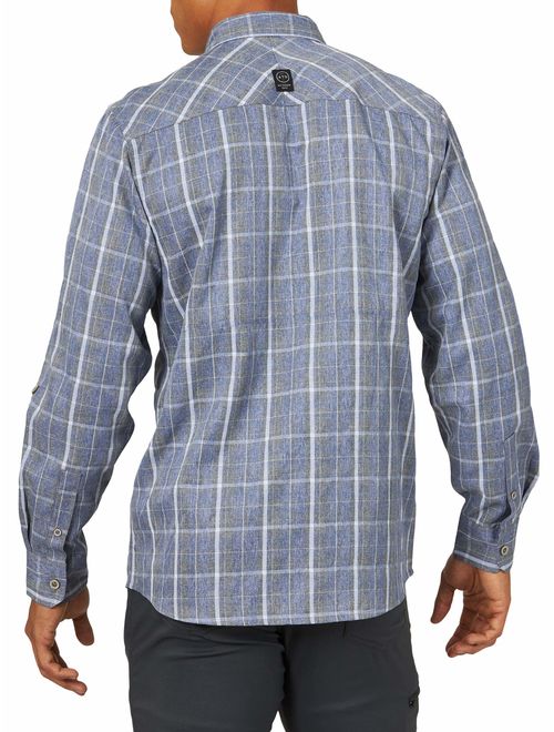 ATG by Wrangler Men's Long Sleeve Heathered Plaid Utility Shirt
