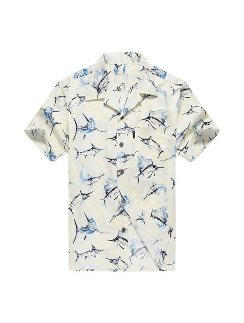 Palm Wave Men's Hawaiian Shirt Aloha Shirt Luau Shirt