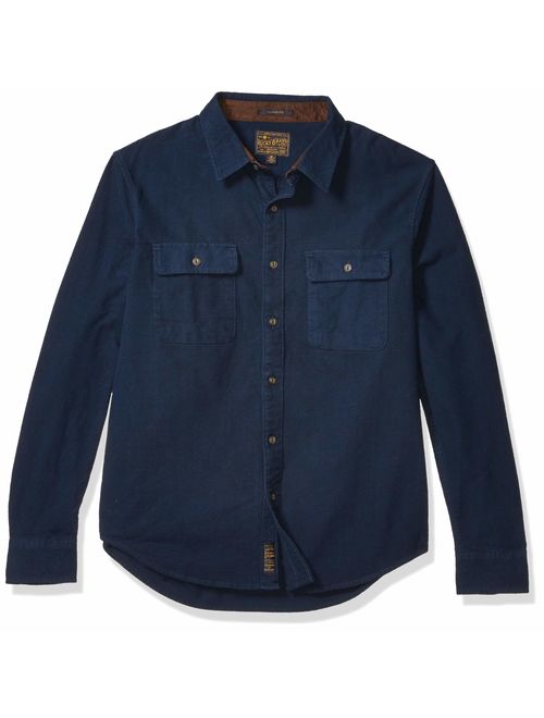 Lucky Brand Men's Long Sleeve Button Up Navy Humbolt Workwear Shirt