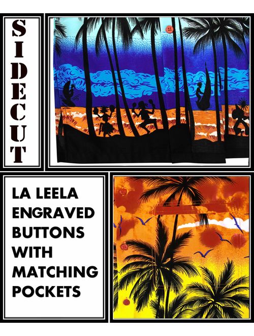 LA LEELA Men's Regular Fit Funky Hawaiian Shirt Short Sleeve Printed Beach Shirt