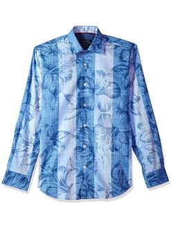 Men's Fitted Visual Linen Texture Long Sleeve Cotton Shirt