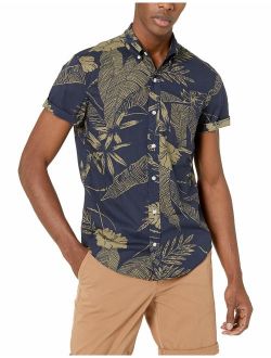 J.Crew Mercantile Men's Slim-fit Short-Sleeve Stretch Tropical Printed Shirt
