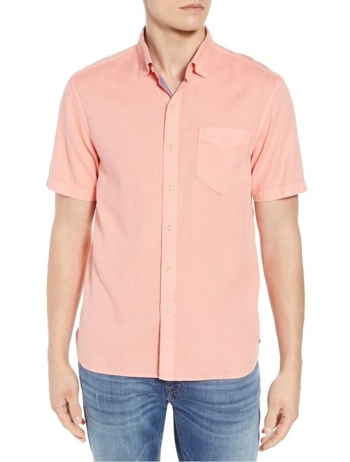 Tommy Bahama Short Sleeve Dobby Dylan Shirt (Shellrossa, XL)