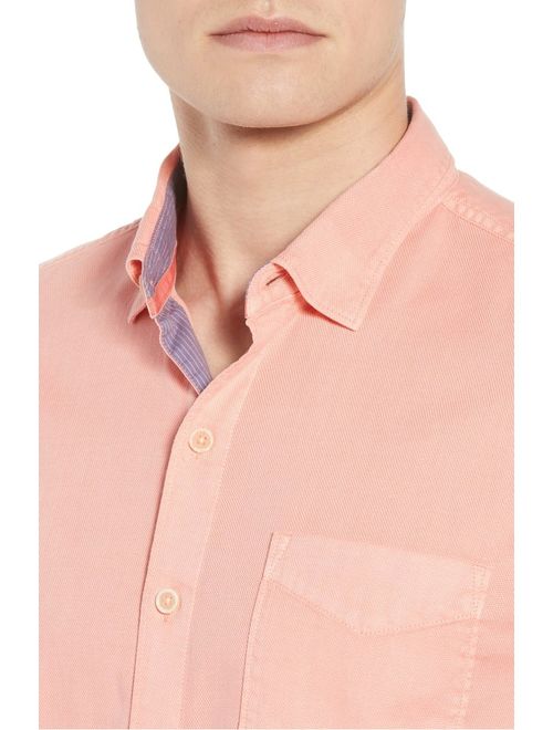 Tommy Bahama Short Sleeve Dobby Dylan Shirt (Shellrossa, XL)