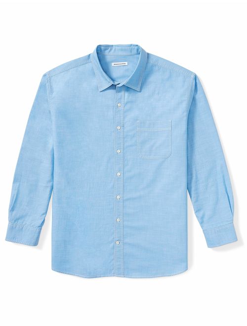 Amazon Essentials Men's Big and Tall Long-Sleeve Chambray Shirt fit by DXL