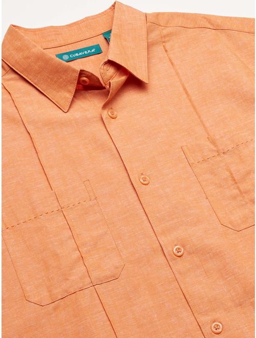 Cubavera Men's Two-Pocket Pintuck Short Sleeve Shirts