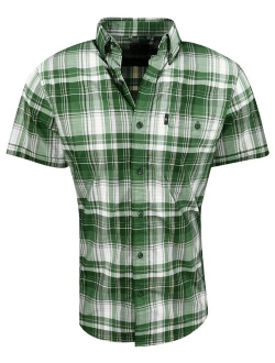 G.H. Bass & Co. Men's Trail Flex Short Sleeve Button Down Plaid Shirt