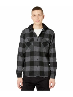 Brixton Men's Bowery Standard Fit Hooded Long Sleeve Flannel Shirt