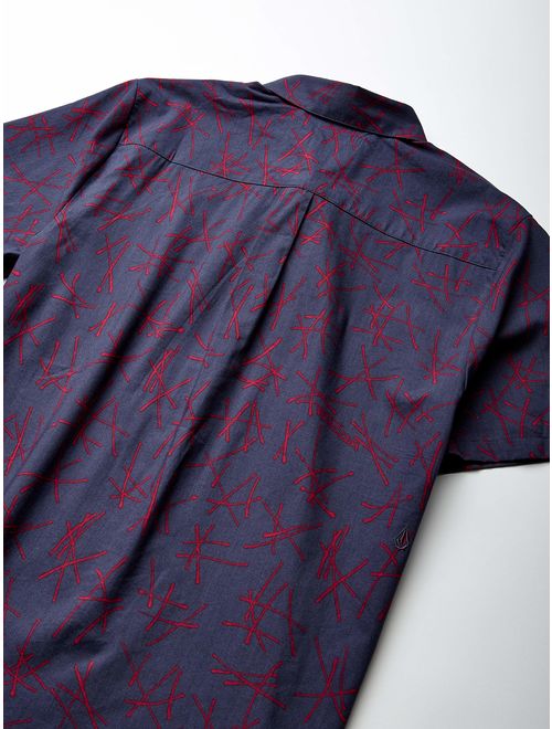 Volcom Men's Marker Fade Button Up Short Sleeve Shirt
