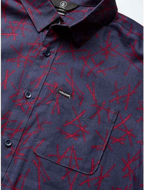 Volcom Men's Marker Fade Button Up Short Sleeve Shirt