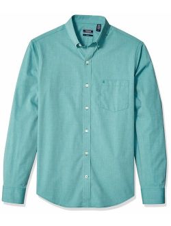 Men's Slim Button Down Long Sleeve Stretch Performance Solid Shirt