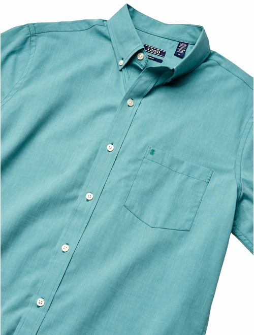 IZOD Men's Slim Button Down Long Sleeve Stretch Performance Solid Shirt