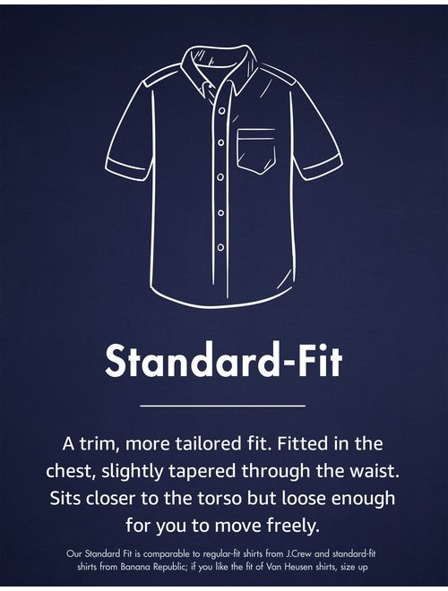 Amazon Brand - Goodthreads Men's Standard-Fit Short-Sleeve Placed-Stripe Pocket Oxford Shirt
