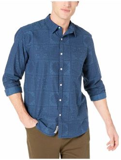 Men's Long Sleeve Button Up One Pocket Indigo Shirt