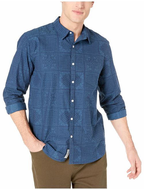 Lucky Brand Men's Long Sleeve Button Up One Pocket Indigo Shirt