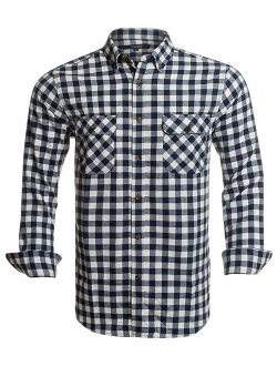 Flannel Shirts for Men Plaid Regular Fit Long Sleeve Button Down Mens Flannel Shirts