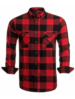 Flannel Shirts for Men Plaid Regular Fit Long Sleeve Button Down Mens Flannel Shirts