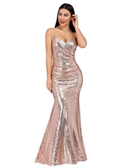Women Sequin Evening Prom Formal Mermaid Gowns 7339