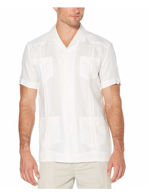 Cubavera Men's Slim Fit Short Sleeve 100% Linen Guayabera Shirt
