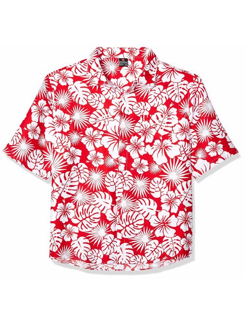 Southpole Men's All Over Print Woven Hawaiian Shirt