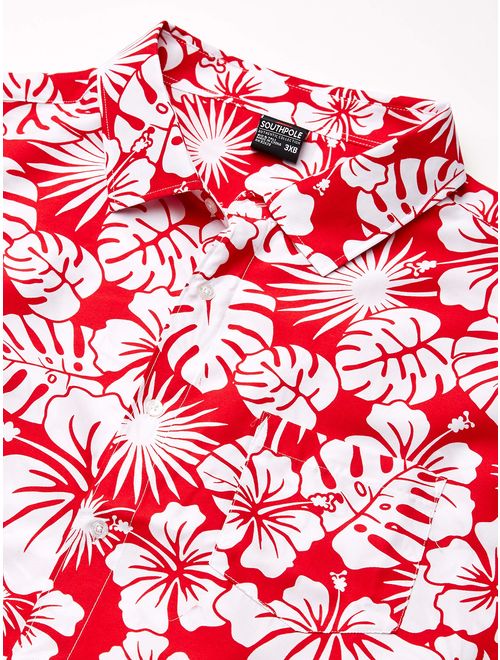 Southpole Men's All Over Print Woven Hawaiian Shirt