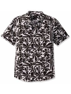 Men's Mahalo Palm Short Sleeve Woven Button Front Shirt