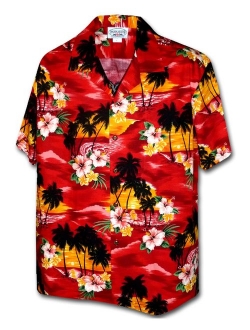 Pacific Legend Sunset Beach Palm Tree Hawaiian Shirt