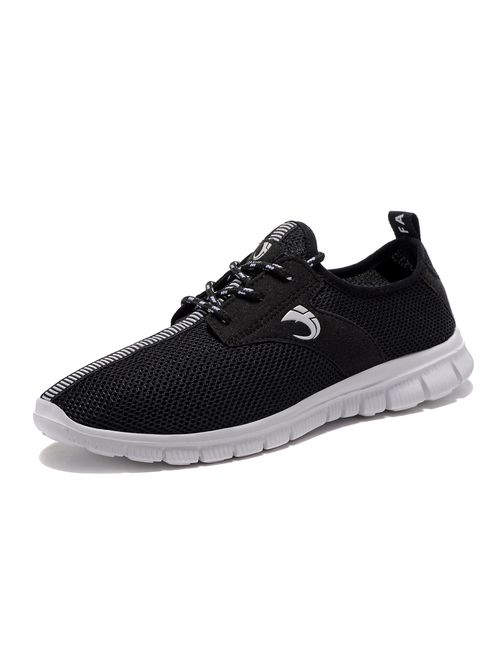 FANIC Men's Walking Shoes Workout Shoes Full Mesh Running Shoes Lightweight Comfortable Fitness Breathable Casual Sneaker