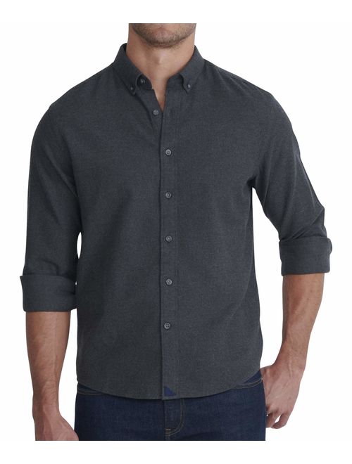 UNTUCKit Costanti - Untucked Shirt for Men Long Sleeve, Charcoal