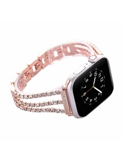 Watch Straps compatible Apple Watch 38mm/40mm,Women Glitter Stainless Steel Band,Bracelet with Folding clasps Replacement Wristband for iWactch 40mm Series 4/3/2/1