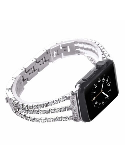 Watch Straps compatible Apple Watch 38mm/40mm,Women Glitter Stainless Steel Band,Bracelet with Folding clasps Replacement Wristband for iWactch 40mm Series 4/3/2/1