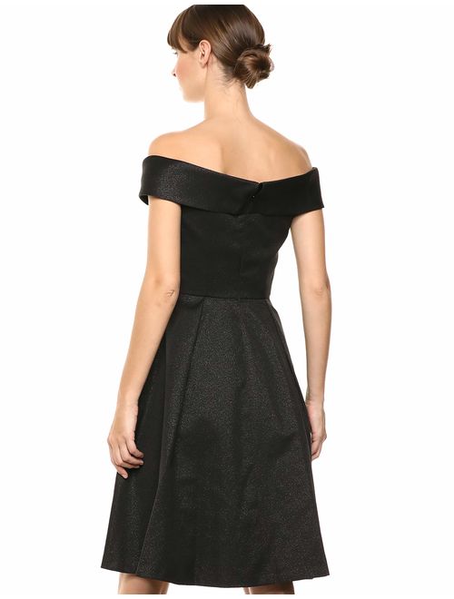 Calvin Klein Women's Off The Shoulder Party Dress with Cross Front Bodice