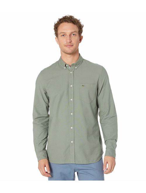 Lacoste Mens Long Sleeve Oxford Button Down Regular Fit Button Down Shirt