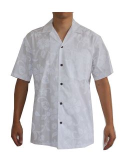 Made in Hawaii ! Men's White Wedding Hawaiian Aloha Shirt