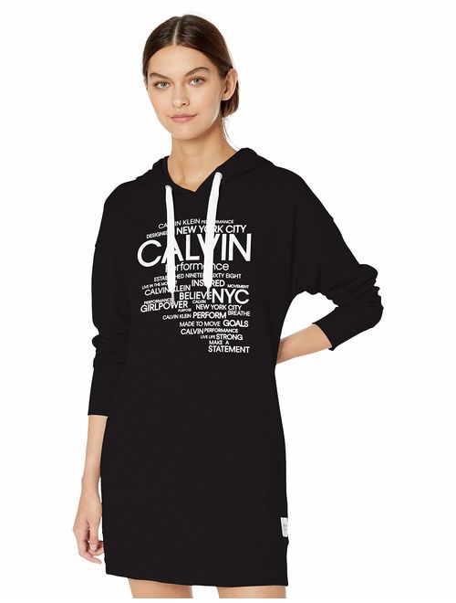 Calvin Klein Women's Bold Statement Logo Hoodie Dress
