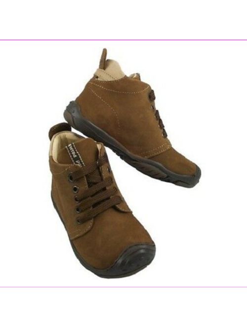 PRIMIGI Boys' SIMMON Lace up Tie Ankle Boots Brown Nubuck, Size US 5.5, EUR 21