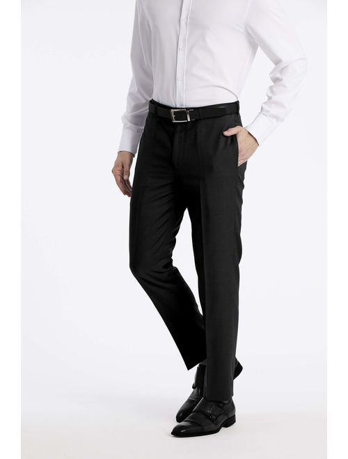 Calvin Klein Men's Slim Fit Performance Flat Front Stretch Dress Pant