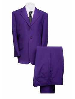 New Men's 3 Button Single Breasted Purple Dress Suit